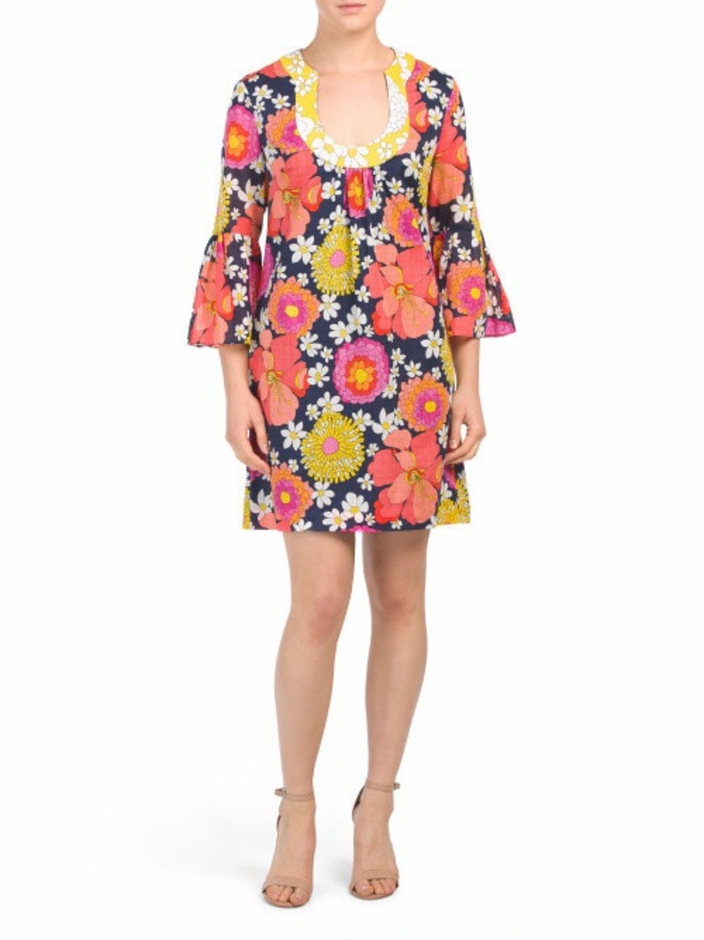 Trina Turk Bonita Retro Floral Print Mini Dress 70s Inspired Women’s 6